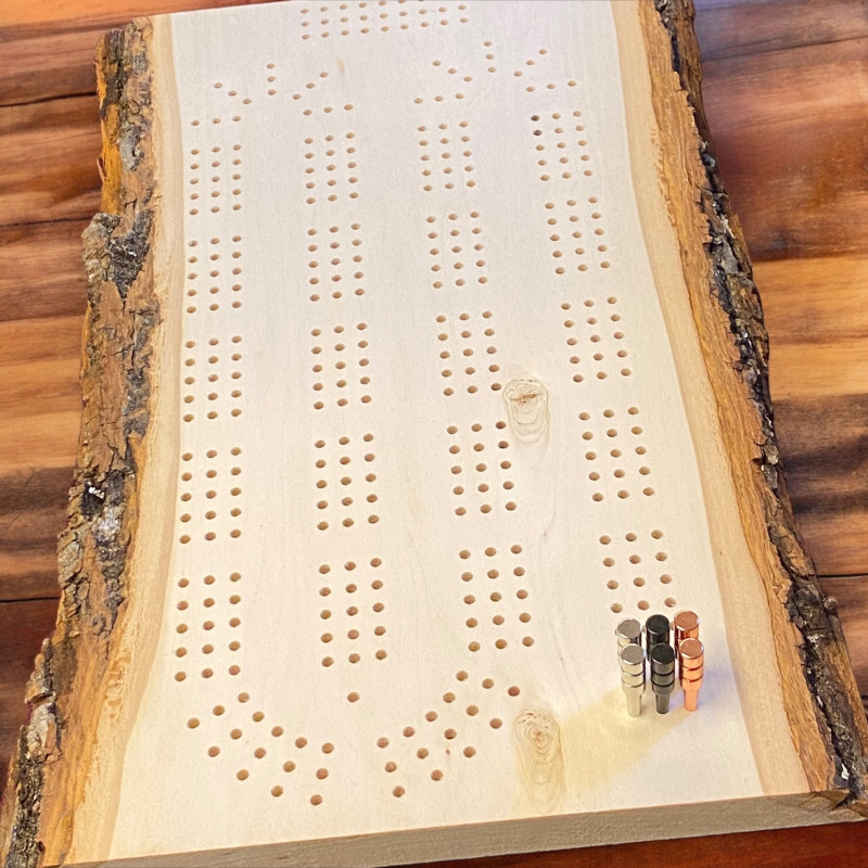 Live Edge Cribbage Board