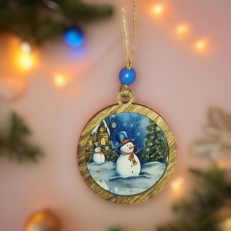 Blue Snowman 2 Ornament