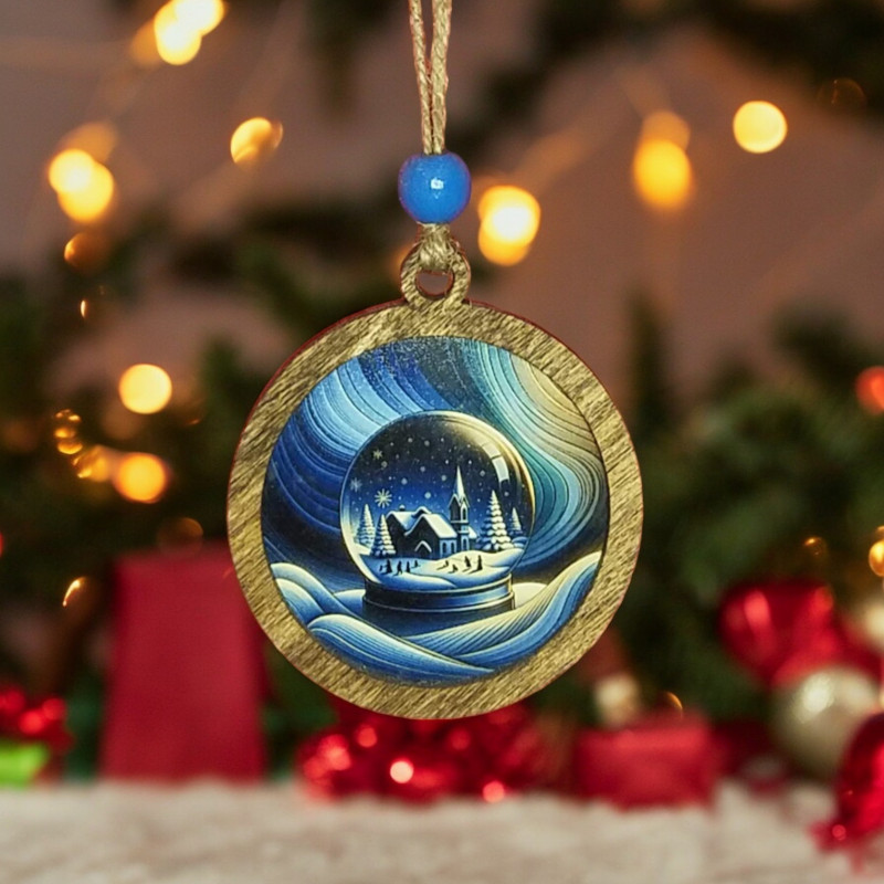 Blue Snowglobe Ornament